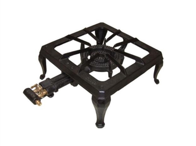 Two Fire Ring LPG Cast Iron Gas Burner Stove With Standing Frame For
