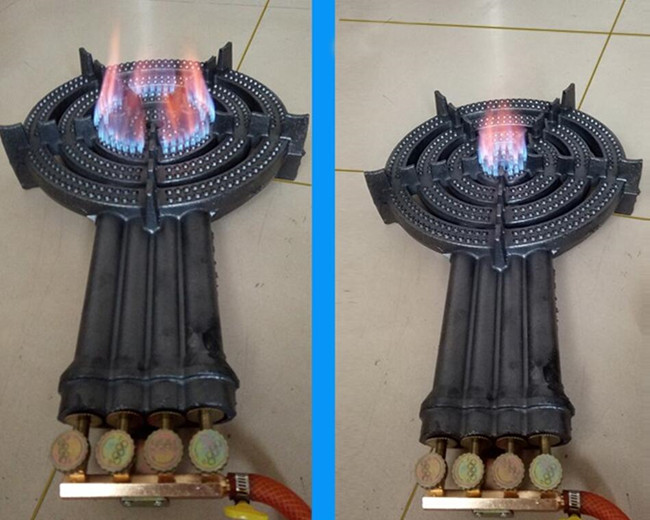 4 Pipes Cast Iron 4 Ring Camping Gas Burners C50 Black / Green Painted