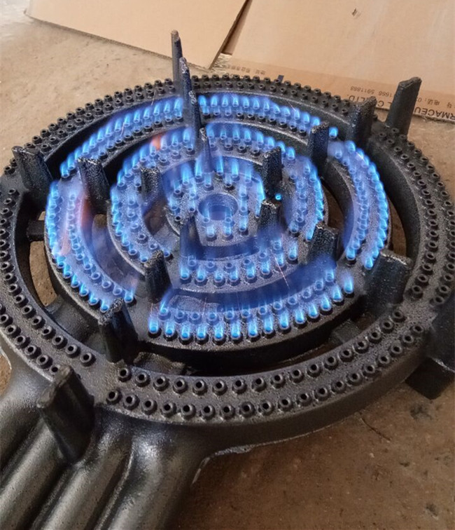 4 Pipes Cast Iron 4 Ring Camping Gas Burners C50 Black / Green Painted