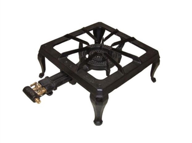 Two Fire Ring LPG Cast Iron Gas Burner Stove With Standing Frame For Camping
