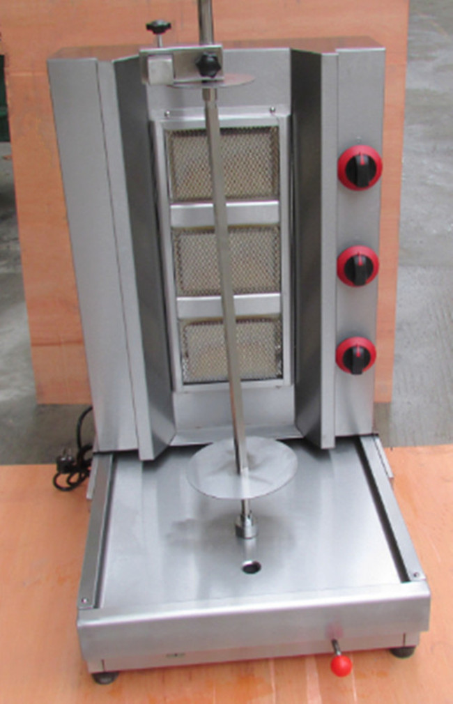 Kitchen BBQ Shawarma Kebab Machine 530 * 630 * 800 MM LPG Gas 13 Kw
