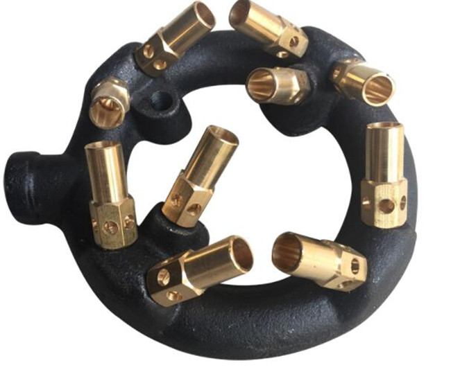 Cooking Stove Propane Gas Jet Burner , Black Coating 10 Jet Natural Gas