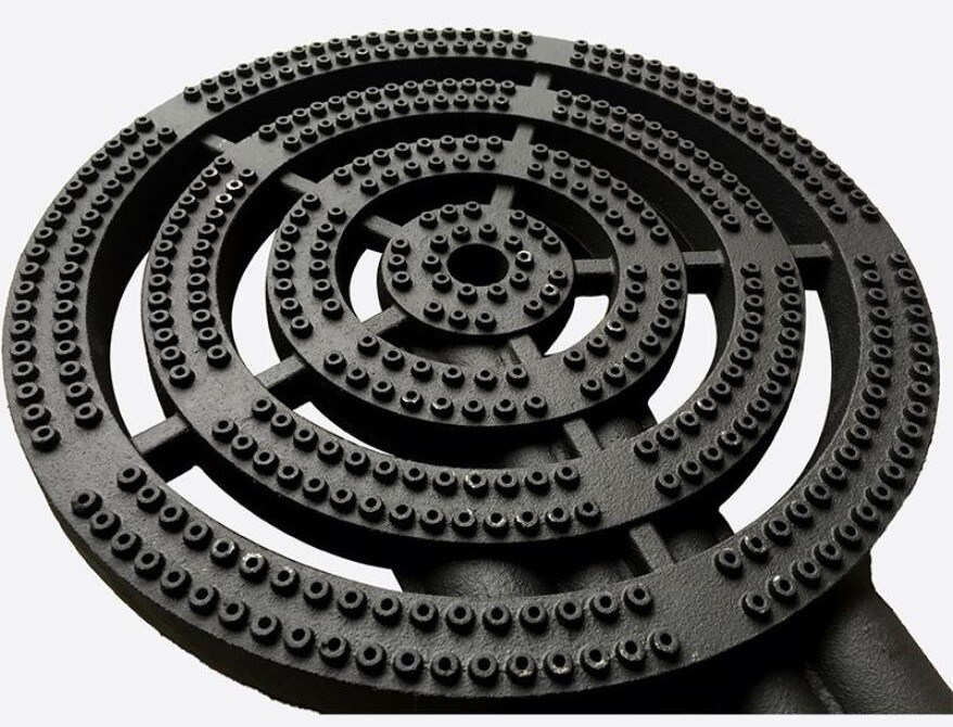 Kitchen Lpg Cast Iron Gas Burner With Supporting Frame Low Pressure 4 Fire Rings