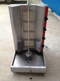 Stainless Steel Gas Doner Kebab Shawarma Machine Four Burners LPG With Middle Spinning Rod supplier